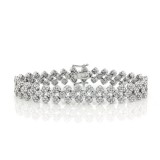 3 Row Cluster Diamond Bracelet